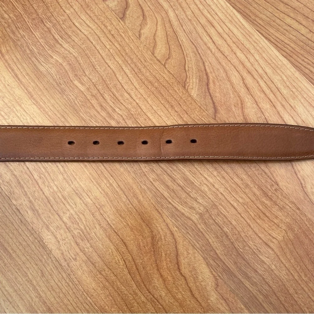 Saks Fifth Avenue Italian Embossed Leather with Silvertone Solid Brass Hardware